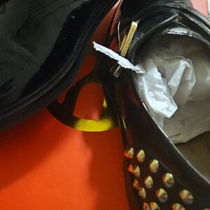 Black Patent Studded Flats